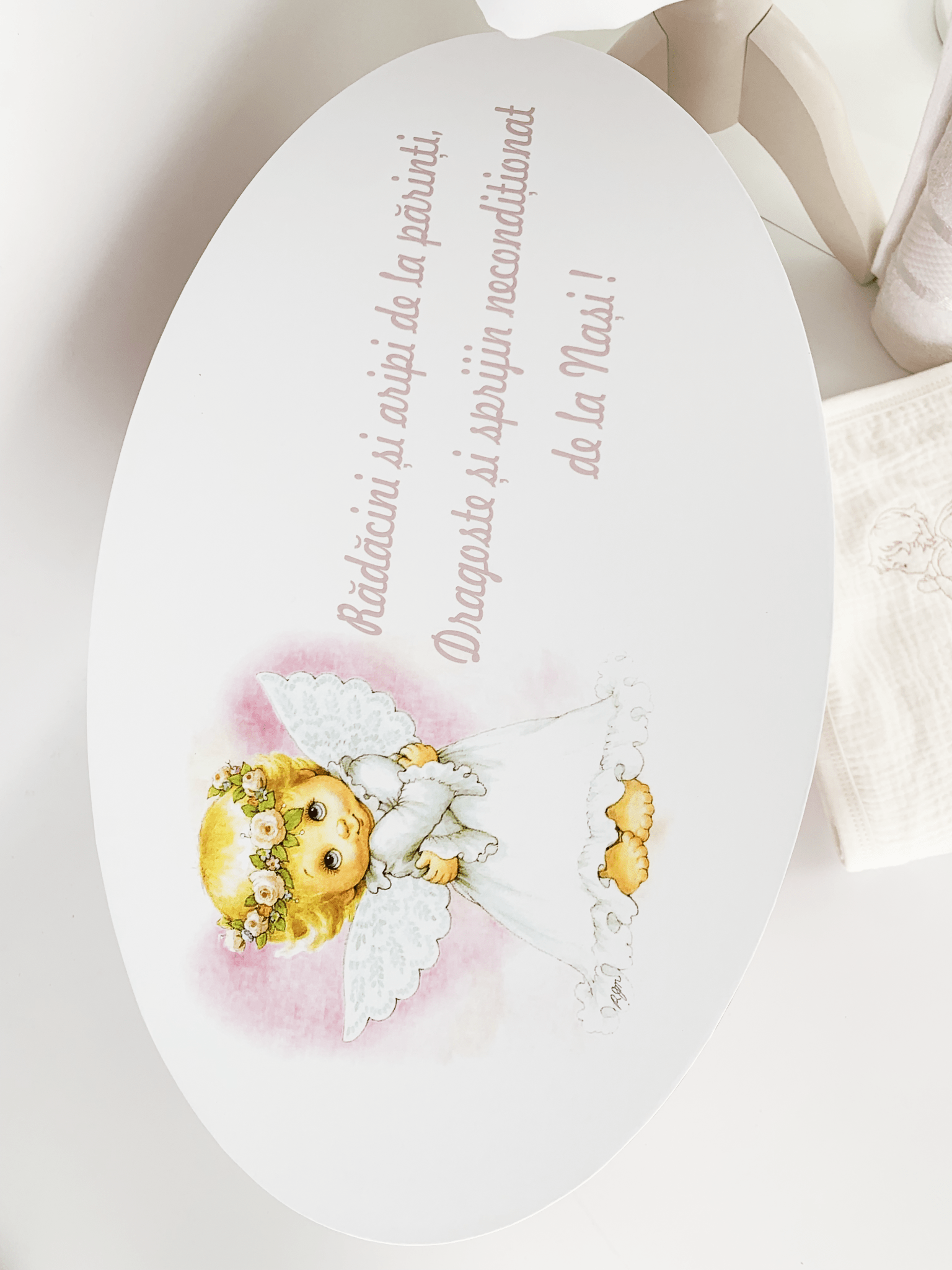 Trusou botez complet cu rochita eleganta si lumanare personalizata hand made - Dalia - Botez bebelusi
