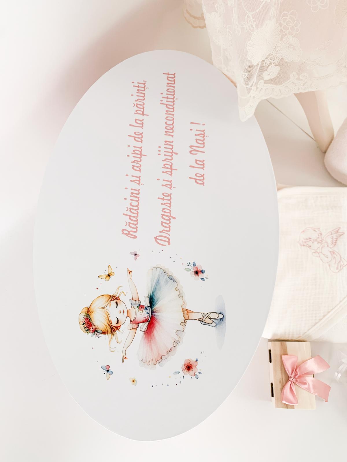 Trusou botez complet cu rochita eleganta si lumanare personalizata hand made - Danina - Botez bebelusi