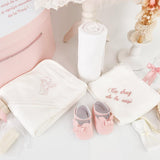 Trusou botez complet cu rochita eleganta si lumanare personalizata hand made - Danina - Botez bebelusi