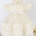 Trusou botez complet cu rochita eleganta si lumanare personalizata hand made - Gineva - Botez bebelusi