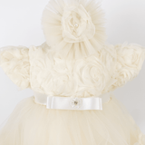 Trusou botez complet cu rochita eleganta si lumanare personalizata hand made - Gineva - Botez bebelusi