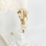 Trusou botez complet cu rochita eleganta si lumanare personalizata hand made - Gineva - Botez bebelusi