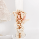 Trusou botez complet cu rochita eleganta si lumanare personalizata hand made - Nadia - Botez bebelusi
