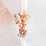 Trusou botez complet cu rochita eleganta si lumanare personalizata hand made - Olimpia - Botez bebelusi