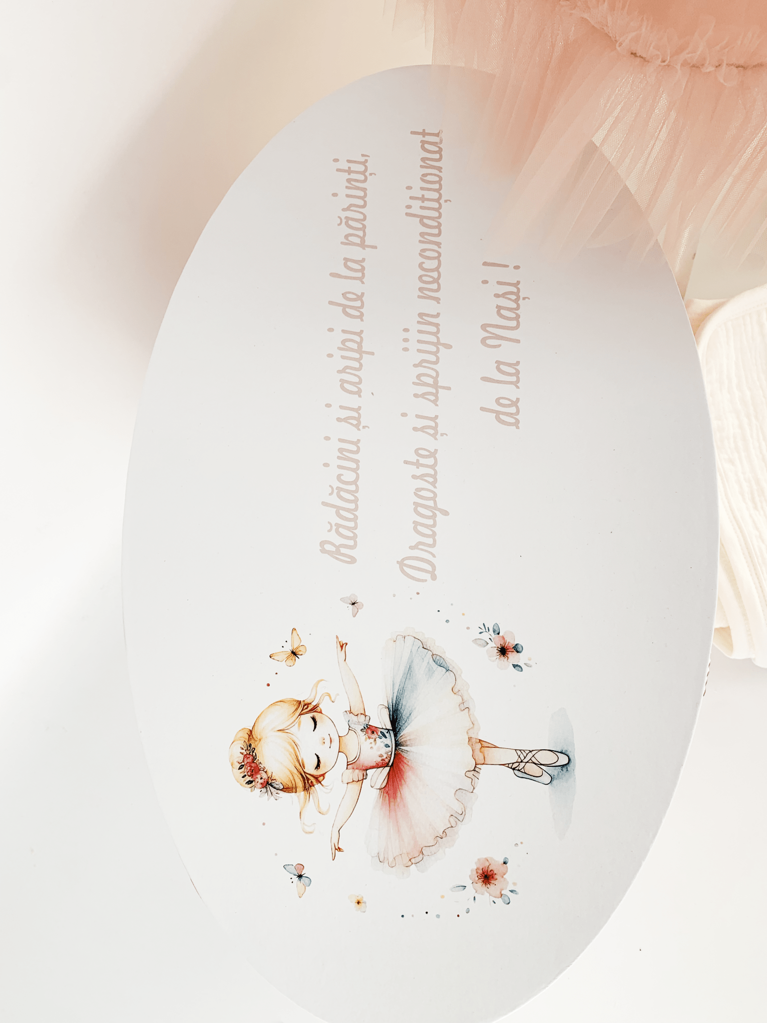 Trusou botez complet cu rochita eleganta si lumanare personalizata hand made - Olimpia - Botez bebelusi