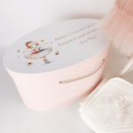 Trusou botez complet cu rochita eleganta si lumanare personalizata hand made - Olimpia - Botez bebelusi