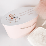 Trusou botez complet cu rochita eleganta si lumanare personalizata hand made - Olimpia - Botez bebelusi