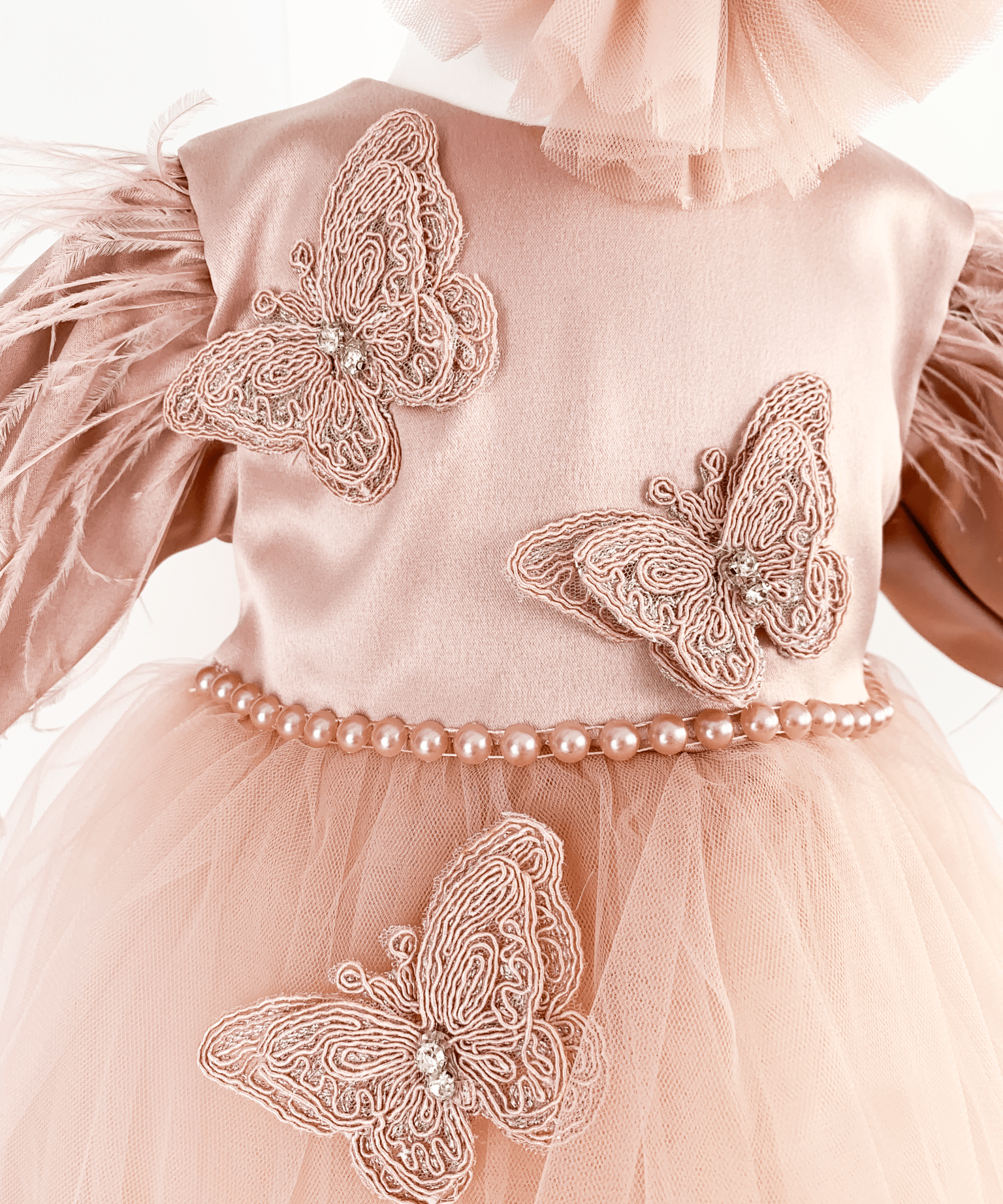 Trusou botez complet cu rochita eleganta si lumanare personalizata hand made - Olimpia - Botez bebelusi