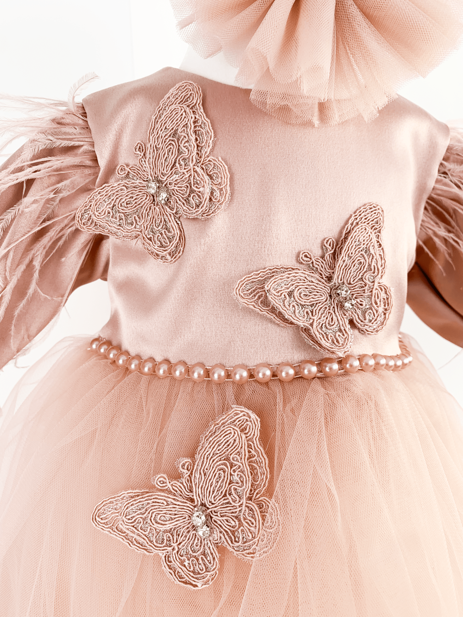 Trusou botez complet cu rochita eleganta si lumanare personalizata hand made - Olimpia - Botez bebelusi