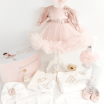 Trusou botez complet cu rochita eleganta si lumanare personalizata manual - Adelaide - Botez bebelusi