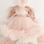 Trusou botez complet cu rochita eleganta si lumanare personalizata manual - Adelaide - Botez bebelusi