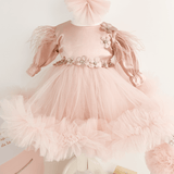 Trusou botez complet cu rochita eleganta si lumanare personalizata manual - Adelaide - Botez bebelusi