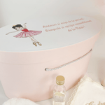 Trusou botez complet cu rochita eleganta si lumanare personalizata manual - Adelaide - Botez bebelusi