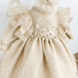 Trusou botez complet cu rochita eleganta si lumanare personalizata manual - Aurelia - Botez bebelusi