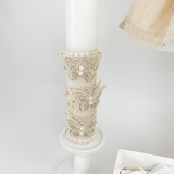 Trusou botez complet cu rochita eleganta si lumanare personalizata manual - Aurelia - Botez bebelusi