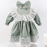Trusou botez complet cu rochita eleganta si lumanare personalizata manual - Carmenuta - Botez bebelusi