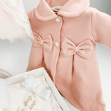 Trusou botez complet cu rochita eleganta si lumanare personalizata manual - Claire - Botez bebelusi