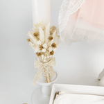 Trusou botez complet cu rochita eleganta si lumanare personalizata manual - Claire - Botez bebelusi