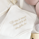 Trusou botez complet cu rochita eleganta si lumanare personalizata manual - Cristine - Botez bebelusi