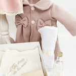Trusou botez complet cu rochita eleganta si lumanare personalizata manual - Cristinica - Botez bebelusi