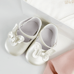 Trusou botez complet cu rochita eleganta si lumanare personalizata manual - Cristinica - Botez bebelusi