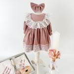Trusou botez complet cu rochita eleganta si lumanare personalizata manual - Dienuta - Botez bebelusi
