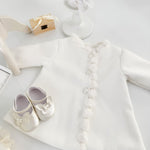 Trusou botez complet cu rochita eleganta si lumanare personalizata manual - Ecateris - Botez bebelusi