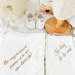 Trusou botez complet cu rochita eleganta si lumanare personalizata manual - Elenuta - Botez bebelusi