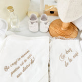Trusou botez complet cu rochita eleganta si lumanare personalizata manual - Elenuta - Botez bebelusi