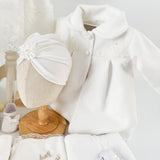 Trusou botez complet cu rochita eleganta si lumanare personalizata manual - Elenuta - Botez bebelusi