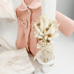 Trusou botez complet cu rochita eleganta si lumanare personalizata manual - Eloise - Botez bebelusi