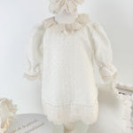 Trusou botez complet cu rochita eleganta si lumanare personalizata manual - Florica - Botez bebelusi