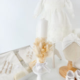 Trusou botez complet cu rochita eleganta si lumanare personalizata manual - Ioana - Botez bebelusi