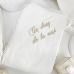 Trusou botez complet cu rochita eleganta si lumanare personalizata manual - Ionita - Botez bebelusi