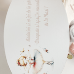 Trusou botez complet cu rochita eleganta si lumanare personalizata manual - Leah - Botez bebelusi