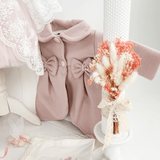 Trusou botez complet cu rochita eleganta si lumanare personalizata manual - Leah - Botez bebelusi
