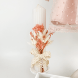 Trusou botez complet cu rochita eleganta si lumanare personalizata manual - Mirabel - Botez bebelusi