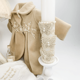 Trusou botez complet cu rochita eleganta si lumanare personalizata manual - Pauline - Botez bebelusi