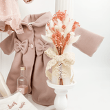 Trusou botez complet cu rochita eleganta si lumanare personalizata manual - Roxane - Botez bebelusi