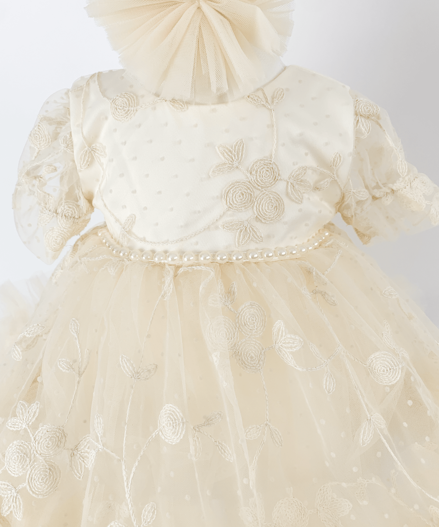 Trusou botez fetita cu dantela Calipso - Botez bebelusi