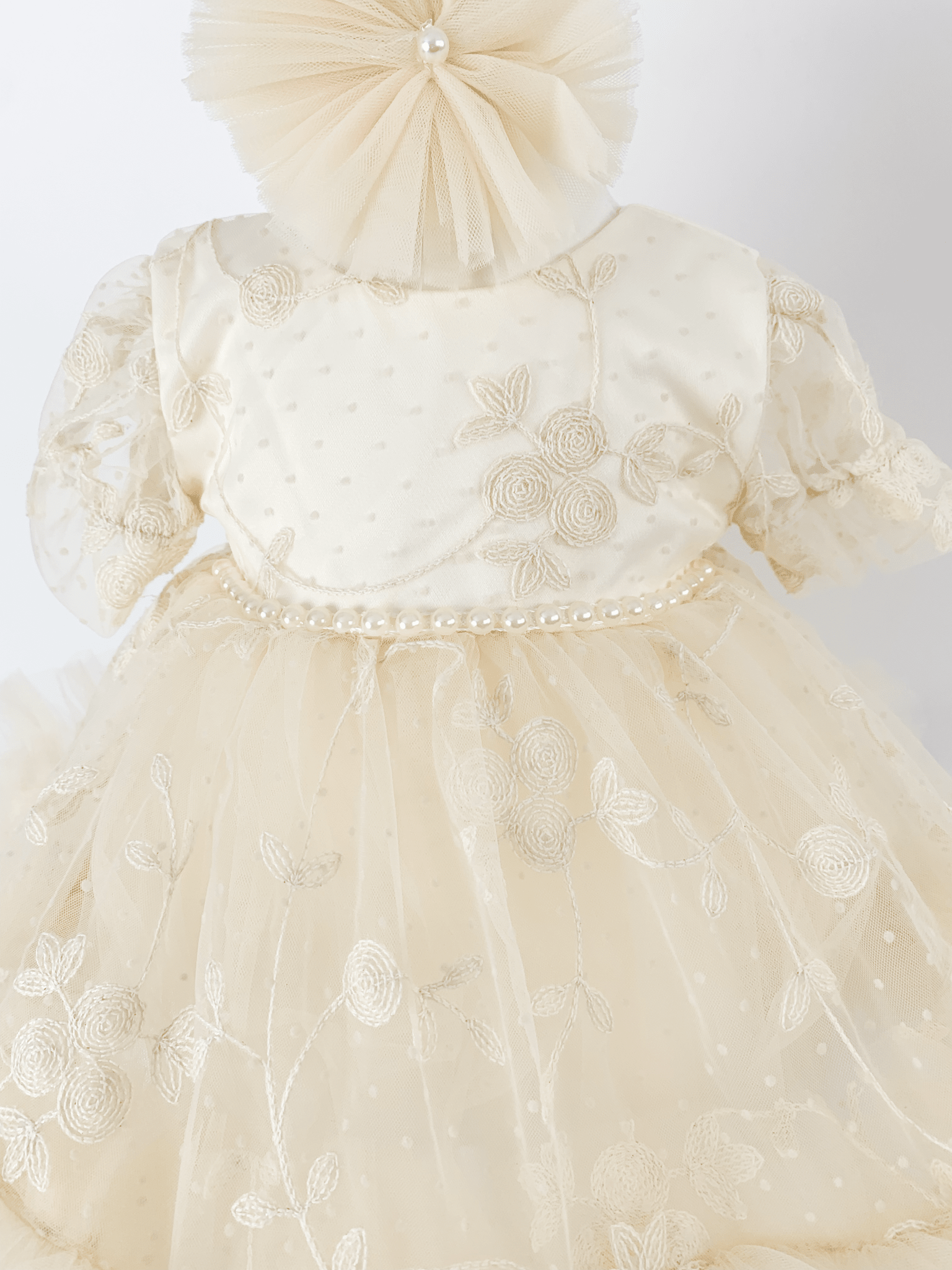 Trusou botez fetita cu dantela Calipso - Botez bebelusi