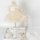 Trusou botez fetita cu dantela Calipso - Botez bebelusi