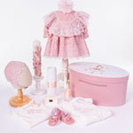 Trusou botez hand made cu rochita, lumanare si accesorii personalizate - Frederica - Botez bebelusi
