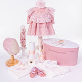 Trusou botez hand made cu rochita, lumanare si accesorii personalizate - Frederica - Botez bebelusi