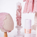 Trusou botez hand made cu rochita, lumanare si accesorii personalizate - Frederica - Botez bebelusi