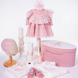 Trusou botez hand made cu rochita, lumanare si accesorii personalizate - Gisela - Botez bebelusi