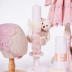 Trusou botez hand made cu rochita, lumanare si accesorii personalizate - Inara - Botez bebelusi