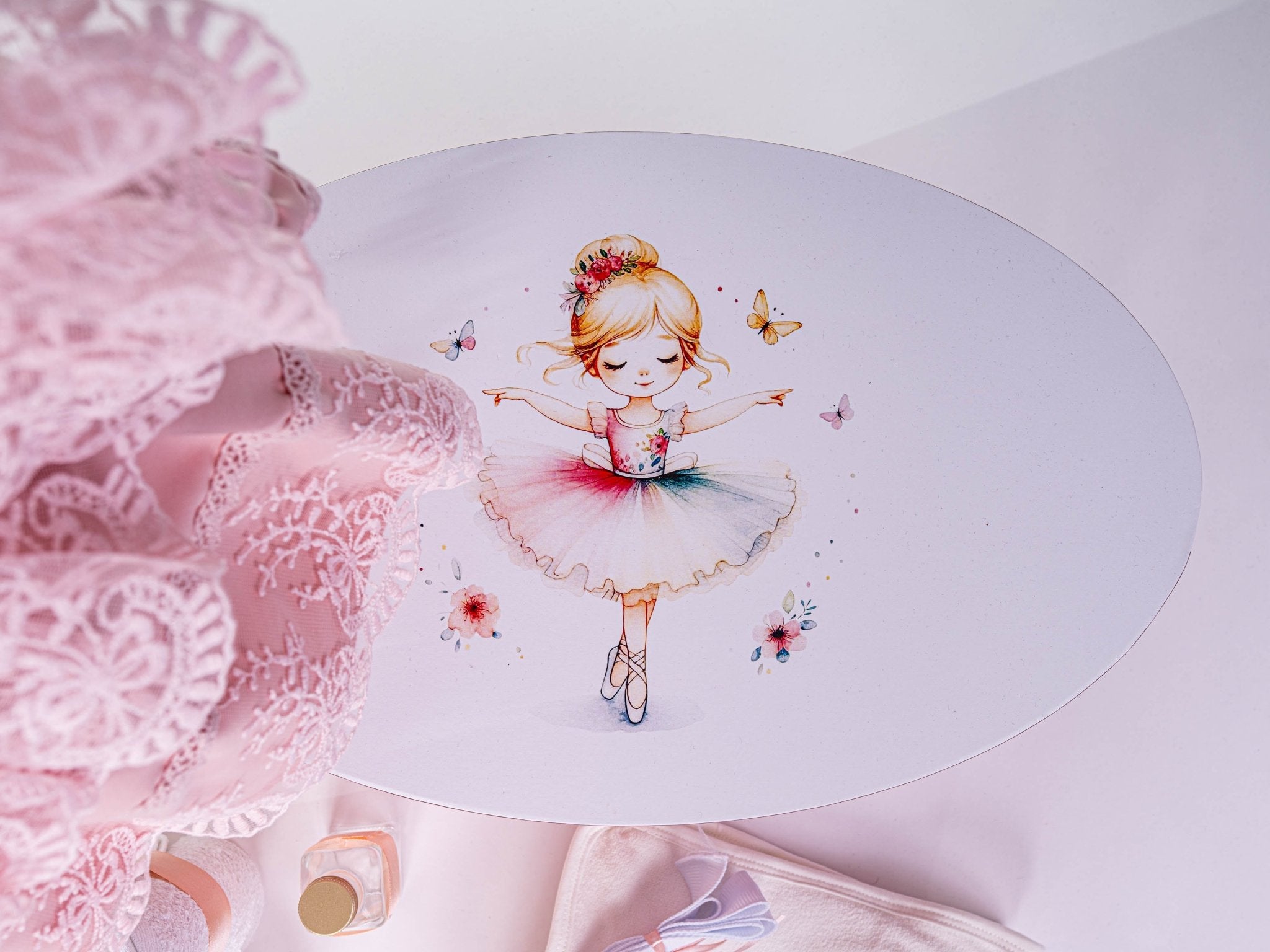 Trusou botez hand made cu rochita, lumanare si accesorii personalizate - Inara - Botez bebelusi