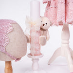 Trusou botez hand made cu rochita, lumanare si accesorii personalizate - Soraia - Botez bebelusi