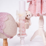 Trusou botez hand made cu rochita, lumanare si accesorii personalizate - Soraia - Botez bebelusi